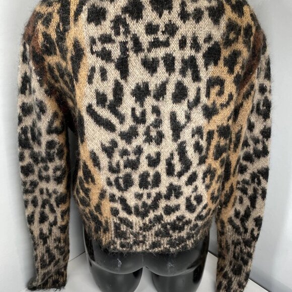 AllSaints Women’s Wick Cropped Mohair Cardigan – Leopard Brown – Size S - Picture 6 of 8